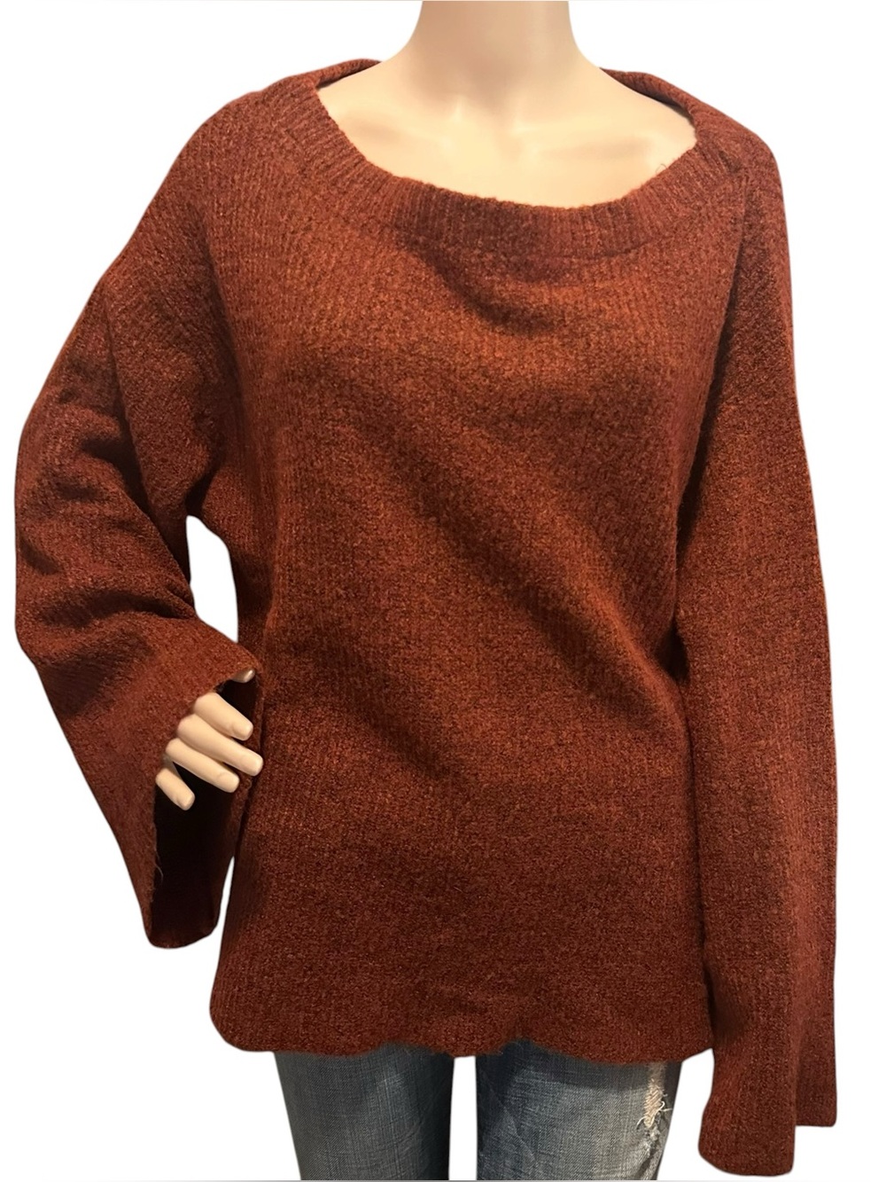 Lily & Lottie Gracie Relaxed Sweater Sz M Rust